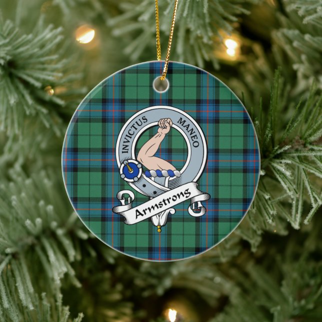 Clan Armstrong Ancient Badge Tartan Plaid Ceramic Ornament (Tree)
