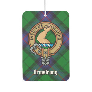 Clan Armstrong Crest over Tartan Air Freshener