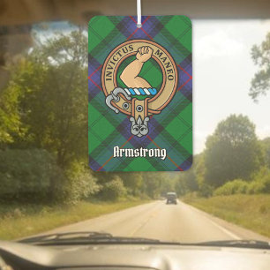Clan Armstrong Crest over Tartan Air Freshener