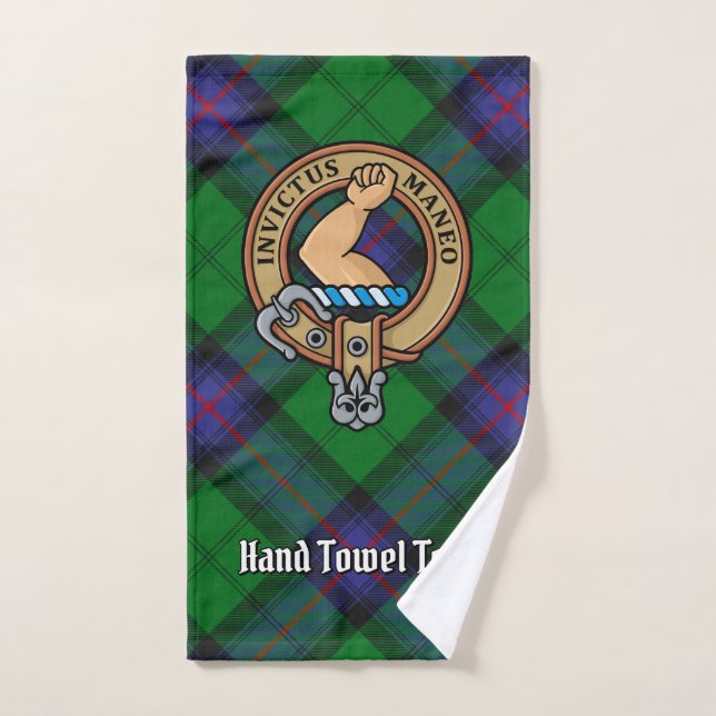 Clan Armstrong Crest over Tartan Bath Towel Set (Hand Towel)
