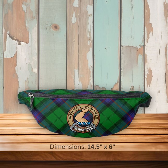 Clan Armstrong Crest over Tartan Bum Bags (Creator Uploaded)