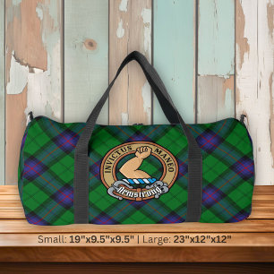 Clan Armstrong Crest over Tartan Duffle Bag