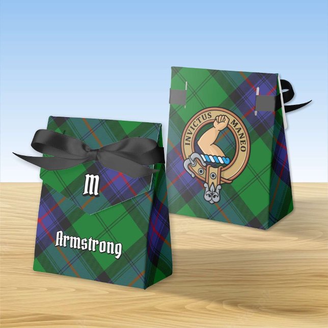 Clan Armstrong Crest over Tartan Favour Box (Creator Uploaded)