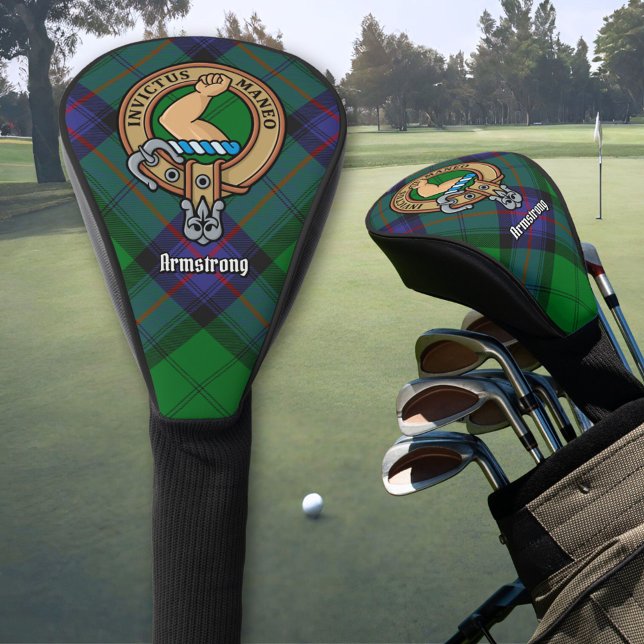 Clan Armstrong Crest over Tartan Golf Head Cover (Creator Uploaded)