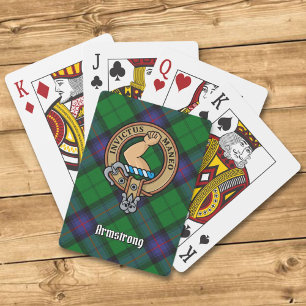 Clan Armstrong Crest over Tartan Playing Cards