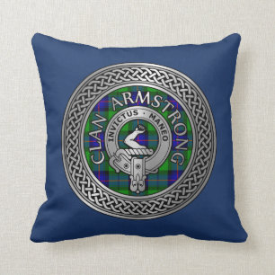 Clan Armstrong Crest & Tartan Knot Cushion