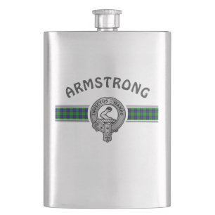 Clan Armstrong (Edit) Crest & Tartan Hip Flask