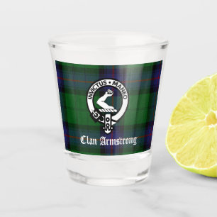 Clan Armstrong Tartan & Crest Badge Shot Glass