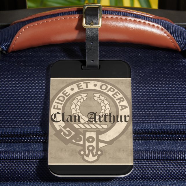 Clan Arthur Antique Luggage Tag (Front Insitu 2)