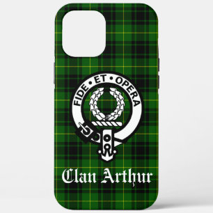 Clan Arthur Crest Badge & Tartan iPhone 12 Pro Max Case