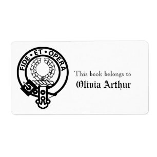 Clan Arthur Crest Personalised Book Belongs To