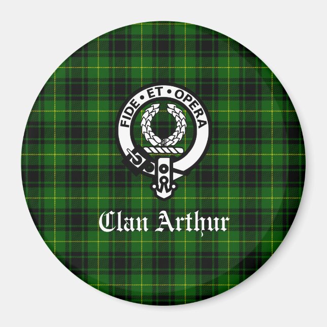 Clan Arthur / MacArthur Crest & Tartan Magnet (Front)