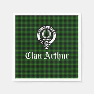 Clan Arthur / MacArthur Crest & Tartan Napkin