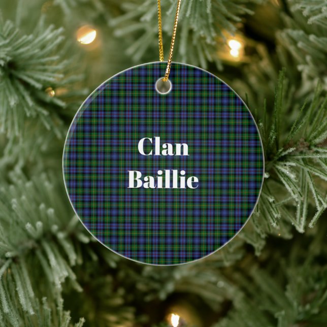 Clan Baillie Hunting Tartan Ceramic Ornament (Tree)