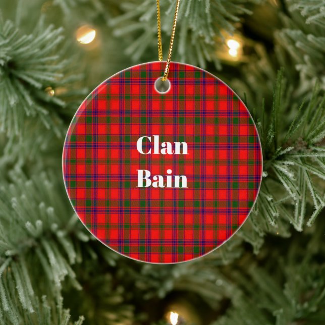 Clan Bain Tartan Ceramic Ornament (Tree)