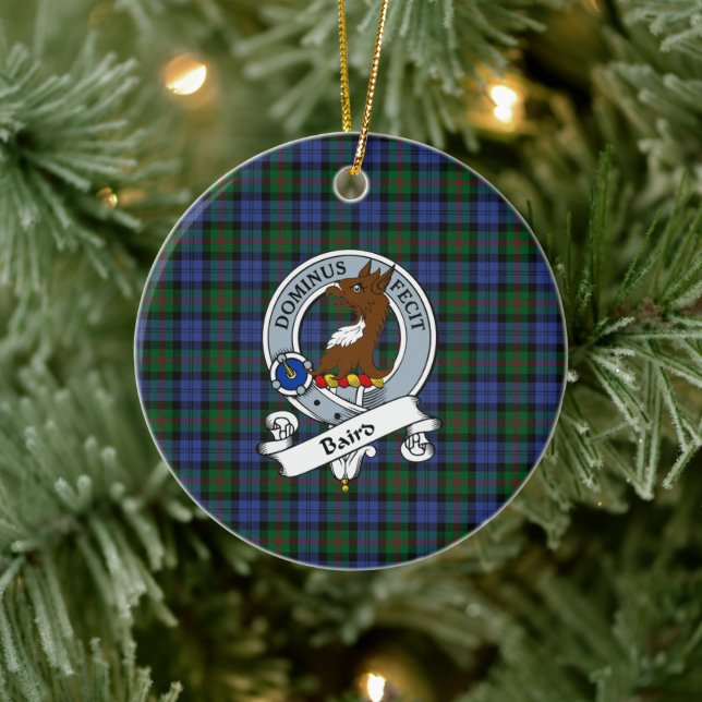 Clan Baird Badge Tartan Plaid Ceramic Ornament (Tree)