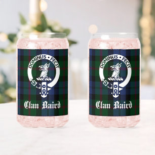 Clan Baird Crest Badge & Tartan  Can Glass