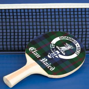 Clan Baird Crest Badge & Tartan Ping Pong Paddle
