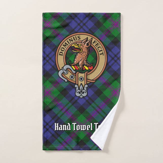 Clan Baird Crest over Tartan Bath Towel Set (Hand Towel)