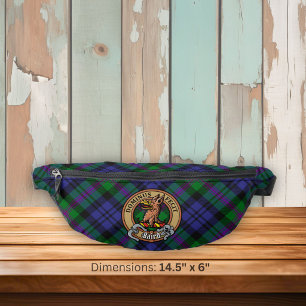 Clan Baird Crest over Tartan Bum Bags