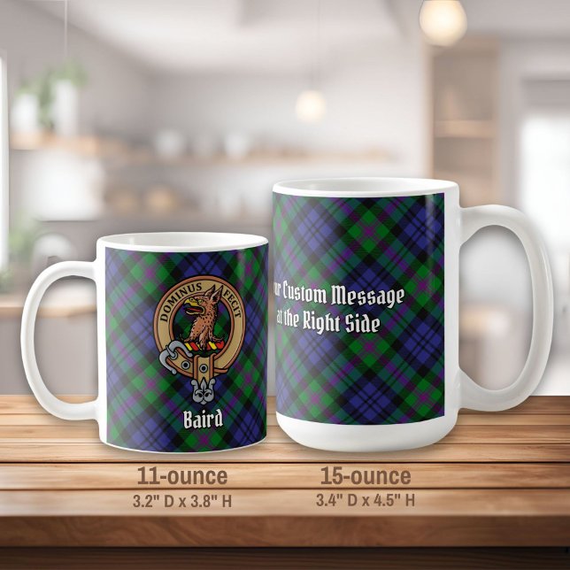 Clan Baird Crest over Tartan Coffee Mug (Creator Uploaded)