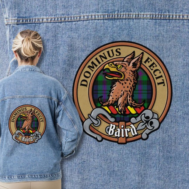 Clan Baird Crest over Tartan Denim Jacket (Creator Uploaded)