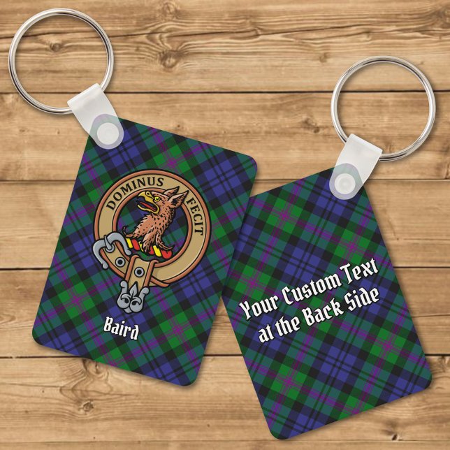 Clan Baird Crest over Tartan Key Ring (Creator Uploaded)