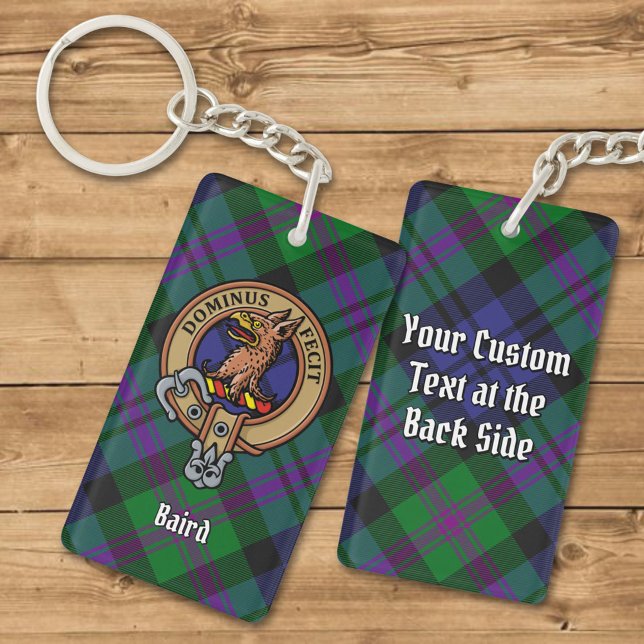 Clan Baird Crest over Tartan Key Ring (Creator Uploaded)