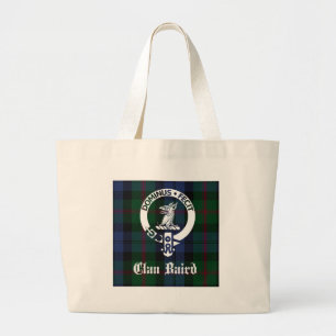 Clan Baird Crest Tartan Large Tote Bag