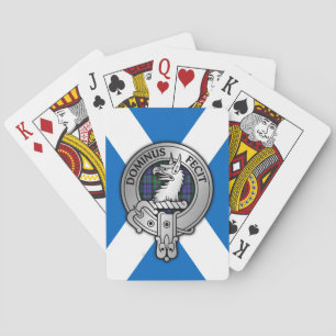 Clan Baird Crest & Tartan on Saltire Playing Cards