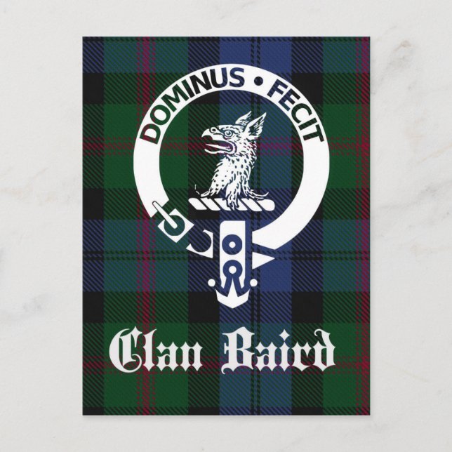Clan Baird Crest Tartan Postcard (Front)