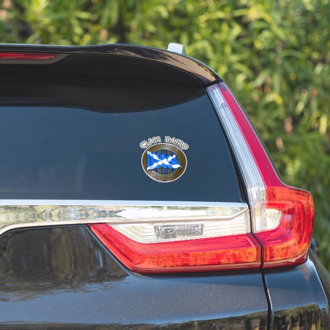 Clan Baird Tartan Knot & Flag (Car Side)