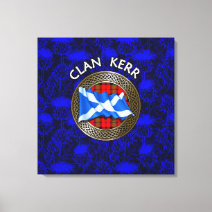 Clan Baird Tartan Knot & Flag Canvas Print