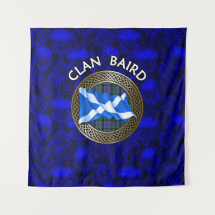 Clan Baird Tartan Knot & Flag Tapestry