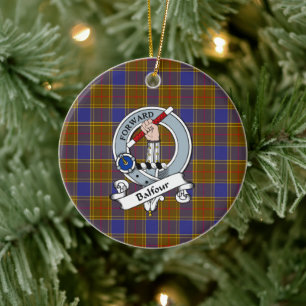 Clan Balfour Modern Badge Tartan Plaid Ceramic Ornament