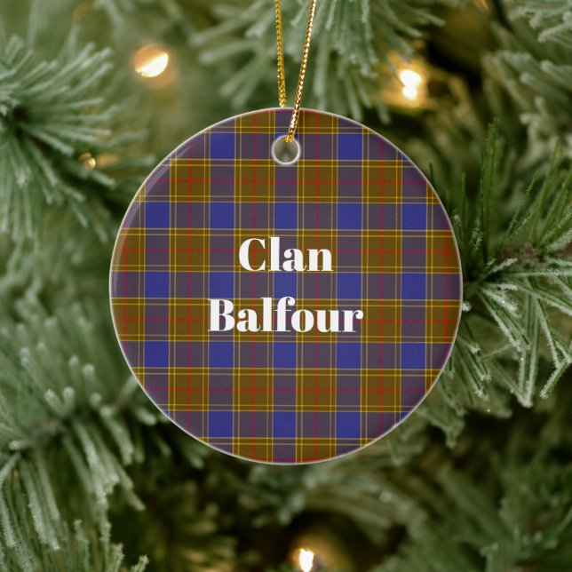 Clan Balfour Modern Tartan Ceramic Ornament (Tree)