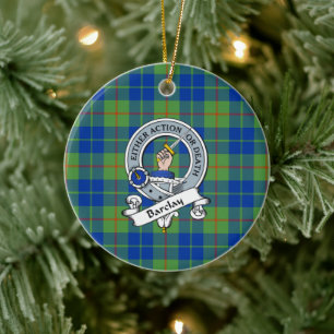 Clan Barclay Hunting Ancient Badge Tartan Plaid Ceramic Ornament