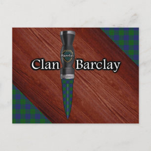 Clan Barclay Tartan Sgian Dubh Blade Postcard