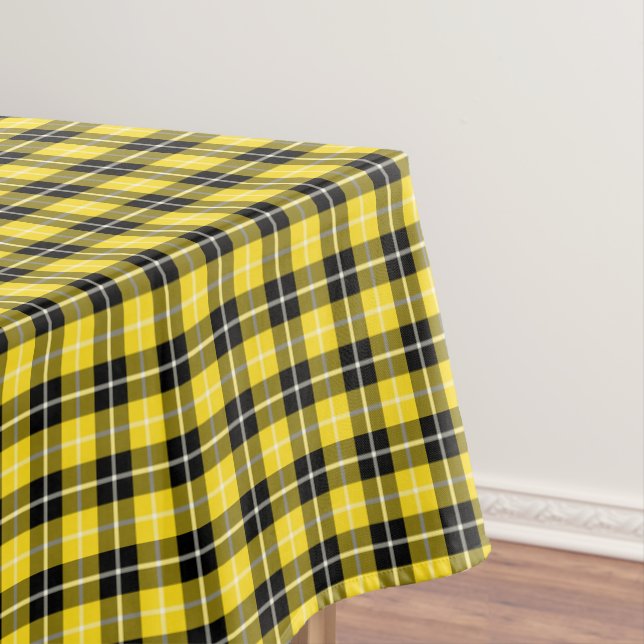Clan Barclay Yellow and Black Scottish Tartan Tablecloth (In Situ)