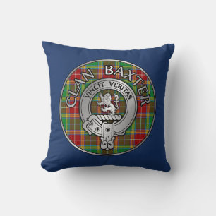 Clan Baxter Crest & Tartan Cushion