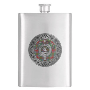 Clan Baxter Crest & Tartan Knot Hip Flask