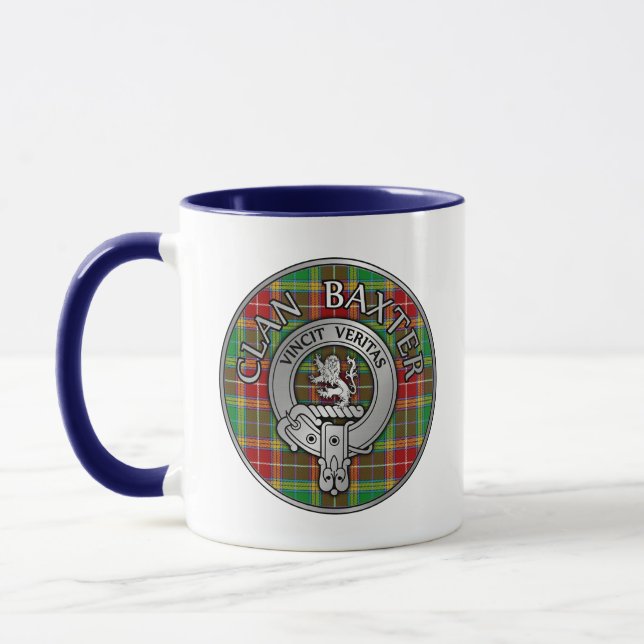 Clan Baxter Crest & Tartan Mug (Left)