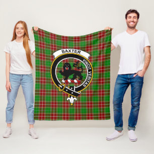 Clan Baxter Modern Tartan Plaid Fleece Blanket