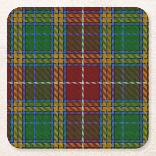 Clan Baxter Plaid Paper Coasters (Front)