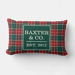 Clan Baxter Tartan Scottish Plaid Personalised Lumbar Cushion