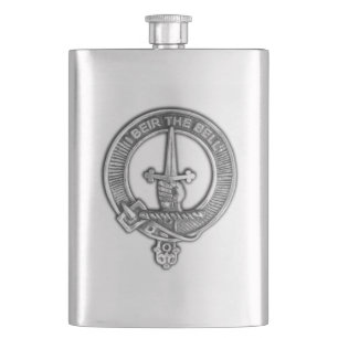 Clan Bell Crest Hip Flask