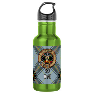 Clan Bell Crest over Tartan 532 Ml Water Bottle