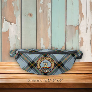 Clan Bell Crest over Tartan Bum Bags