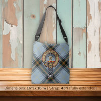 Clan Bell Crest over Tartan