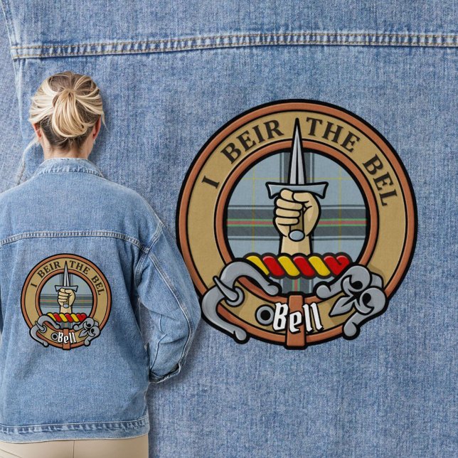 Clan Bell Crest over Tartan Denim Jacket (Creator Uploaded)